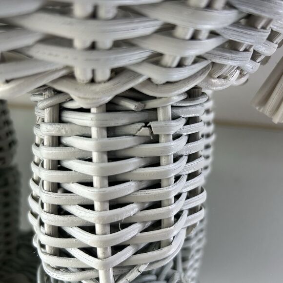 Pottery Barn Kids Handwoven Rattan Wicker Elephant Shaped Storage Basket Gray - Picture 12 of 16